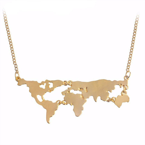 **FREE** Gold Globe World Map Explorer Necklace